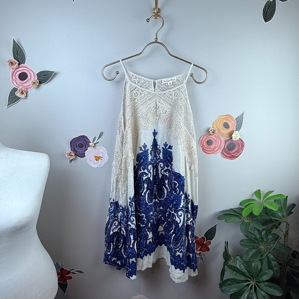 Indigo Rose Lace Detailed Mini Dress - Size - XL